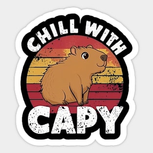 Chill with Capy Sticker